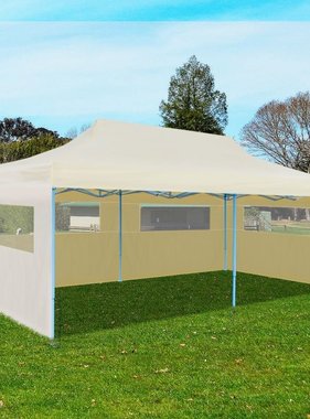 vidaXL Partytent pop-up inklapbaar 3x6 m crème