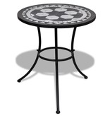 vidaXL Bistrotafel 60 cm mozaïek zwart en wit