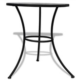 VidaXL Bistrotafel 60 cm mozaïek zwart en wit