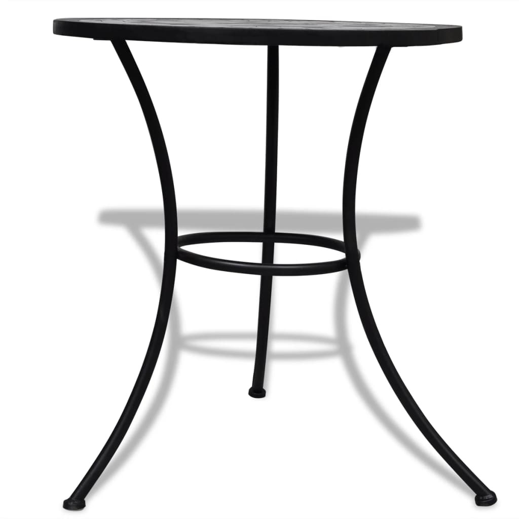 VidaXL Bistrotafel 60 cm mozaïek zwart en wit