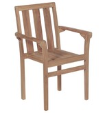VidaXL Tuinstoelen stapelbaar 4 st met kussens massief teakhout