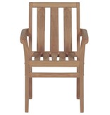 VidaXL Tuinstoelen stapelbaar 4 st met kussens massief teakhout