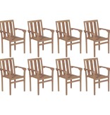 VidaXL Tuinstoelen 8 st stapelbaar massief teakhout