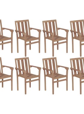 VidaXL Tuinstoelen 8 st stapelbaar massief teakhout