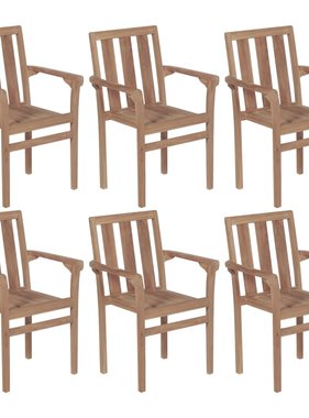 VidaXL Tuinstoelen 6 st stapelbaar massief teakhout