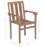 VidaXL Tuinstoelen 6 st stapelbaar massief teakhout