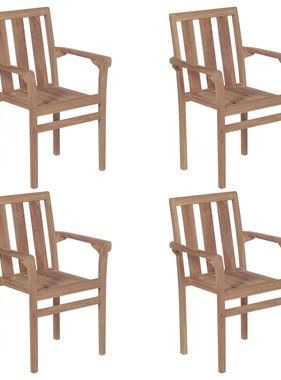 VidaXL Tuinstoelen 4 st stapelbaar massief teakhout