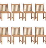 VidaXL Tuinstoelen 8 st met kussens massief teakhout