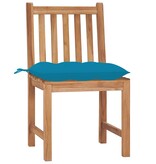 VidaXL Tuinstoelen 6 st met kussens massief teakhout
