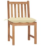 VidaXL Tuinstoelen 6 st met kussens massief teakhout