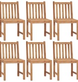VidaXL Tuinstoelen 6 st met kussens massief teakhout