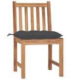 VidaXL Tuinstoelen 6 st met kussens massief teakhout