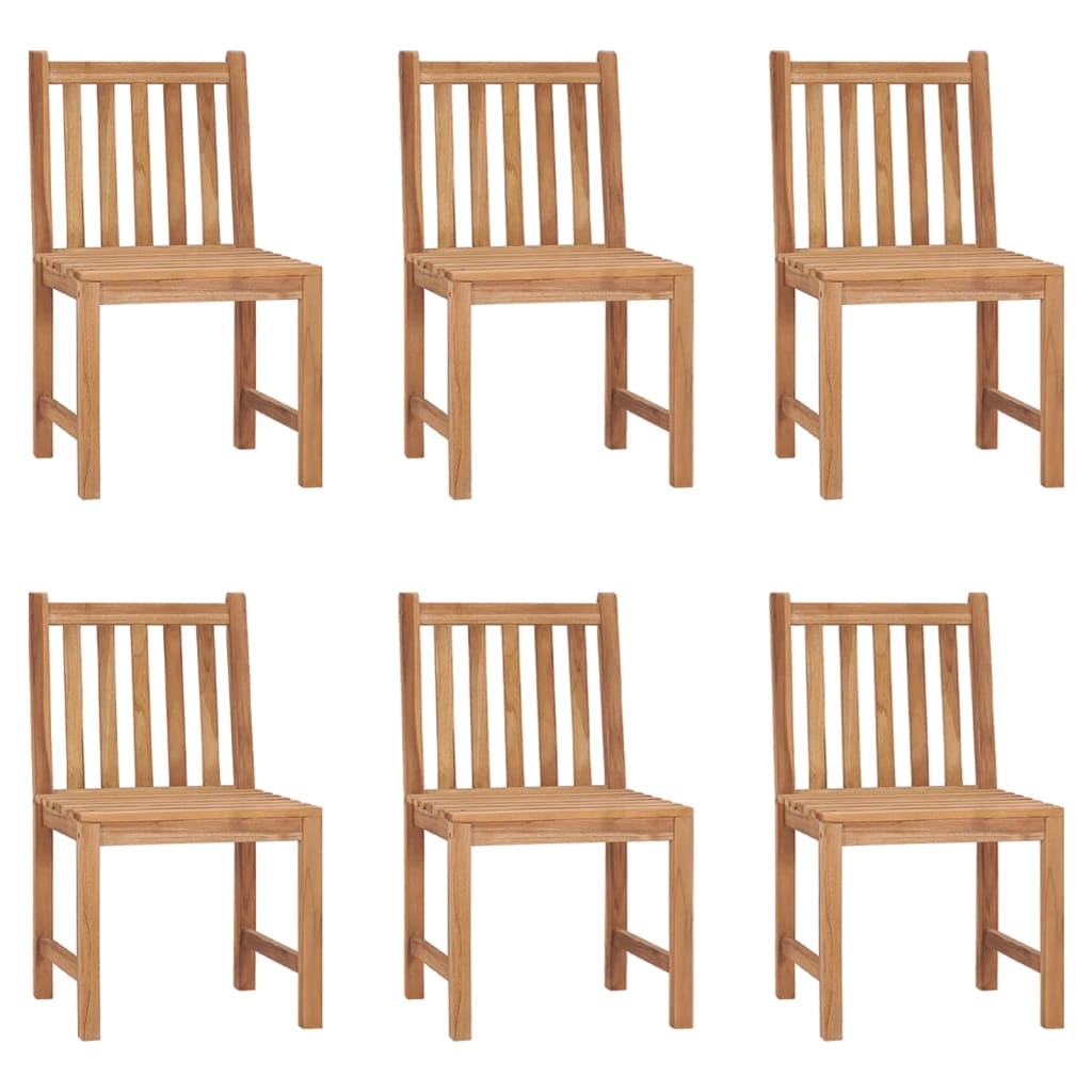 VidaXL Tuinstoelen 6 st met kussens massief teakhout