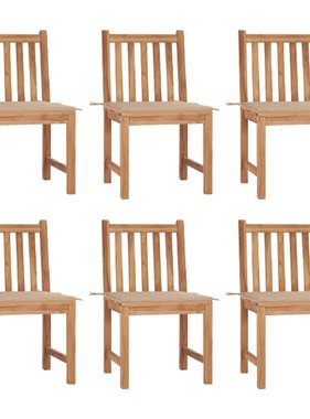 VidaXL Tuinstoelen 6 st met kussens massief teakhout