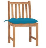 VidaXL Tuinstoelen 4 st met kussens massief teakhout