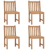 VidaXL Tuinstoelen 4 st met kussens massief teakhout