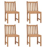 VidaXL Tuinstoelen 4 st met kussens massief teakhout