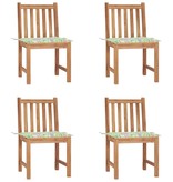 VidaXL Tuinstoelen 4 st met kussens massief teakhout