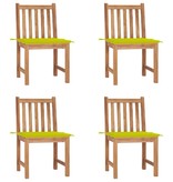 VidaXL Tuinstoelen 4 st met kussens massief teakhout