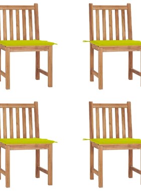 VidaXL Tuinstoelen 4 st met kussens massief teakhout