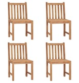 VidaXL Tuinstoelen 4 st met kussens massief teakhout