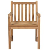 VidaXL Tuinstoelen 8 st met grijs geruite kussens massief teakhout