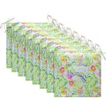 VidaXL Tuinstoelen 8 st met bladpatroon kussens massief teakhout