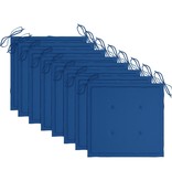 VidaXL Tuinstoelen 8 st met koningsblauwe kussens massief teakhout