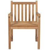 VidaXL Tuinstoelen 8 st met wijnrode kussens massief teakhout