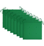 VidaXL Tuinstoelen 8 st met groene kussens massief teakhout