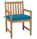 VidaXL Tuinstoelen 6 st met lichtblauwe kussens massief teakhout