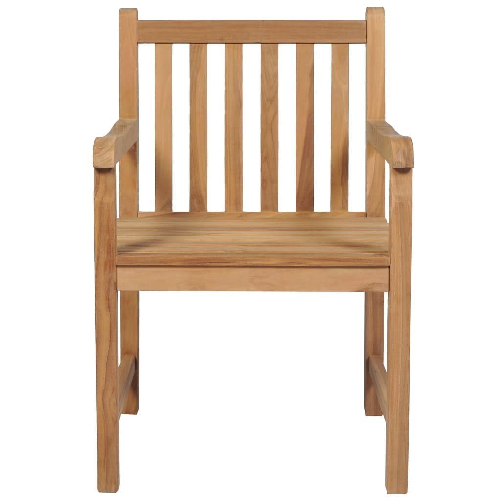 VidaXL Tuinstoelen 6 st met crèmewitte kussens massief teakhout