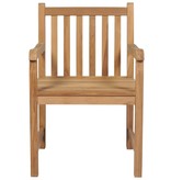 VidaXL Tuinstoelen 6 st met zwarte kussens massief teakhout