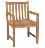 VidaXL Tuinstoelen 6 st met crèmekleurige kussens massief teakhout