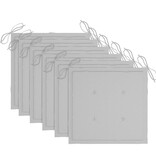 VidaXL Tuinstoelen 6 st met grijze kussens massief teakhout