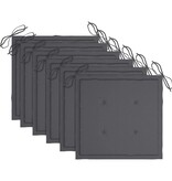 VidaXL Tuinstoelen 6 st met antracietkleurige kussens massief teakhout