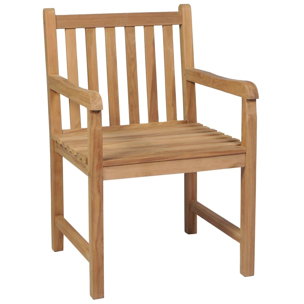 VidaXL Tuinstoelen 4 st met blauwe kussens massief teakhout