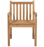 VidaXL Tuinstoelen 4 st met blauwe kussens massief teakhout