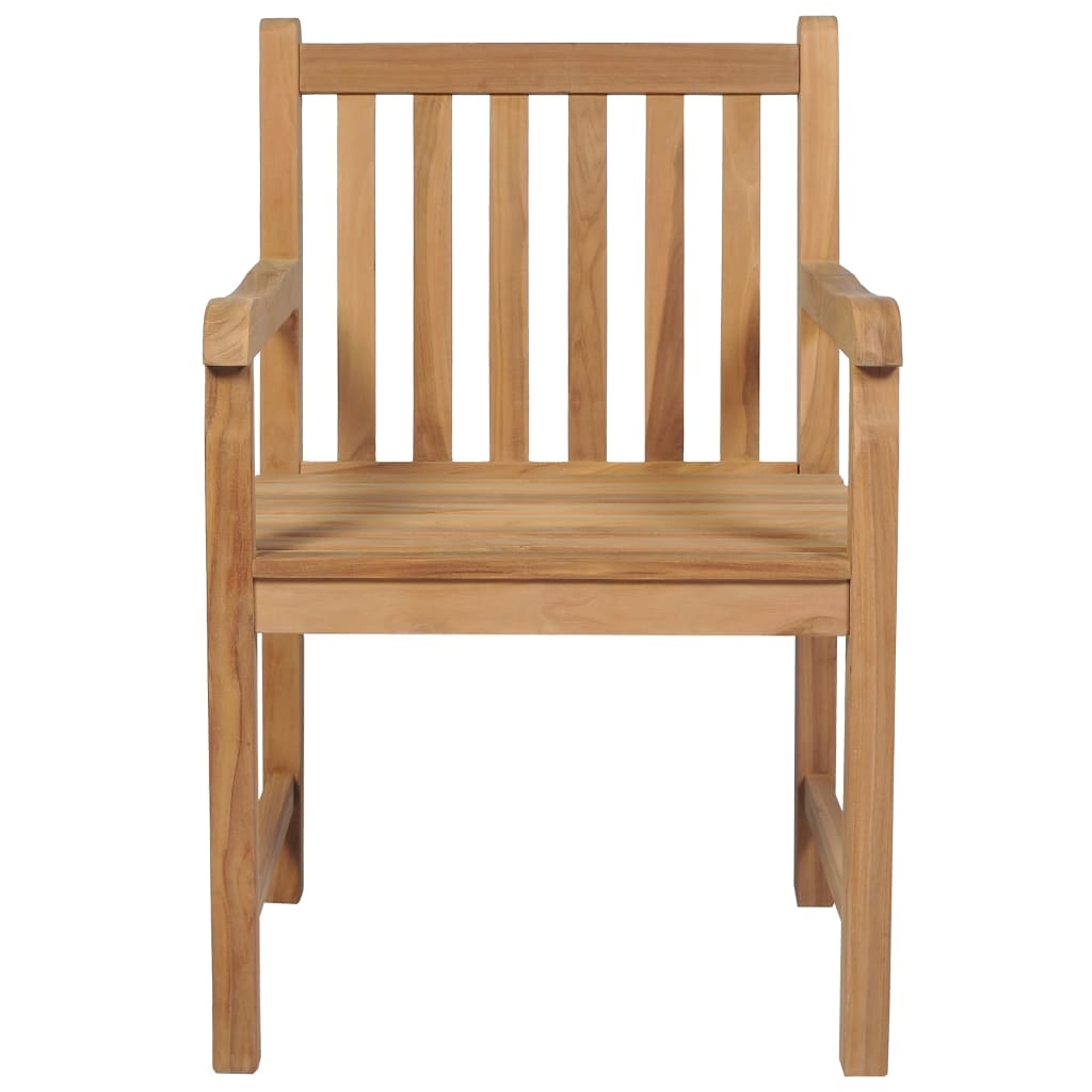 VidaXL Tuinstoelen 4 st met blauwe kussens massief teakhout
