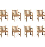 VidaXL Tuinstoelen 8 st massief teakhout