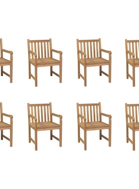 VidaXL Tuinstoelen 8 st massief teakhout