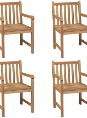 VidaXL Tuinstoelen 4 st massief teakhout