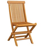 VidaXL Tuinstoelen 8 st met crèmewitte kussens massief teakhout