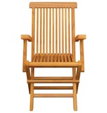 VidaXL Tuinstoelen 8 st met groene kussens massief teakhout