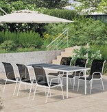 VidaXL 7-delige Tuinset staal zwart