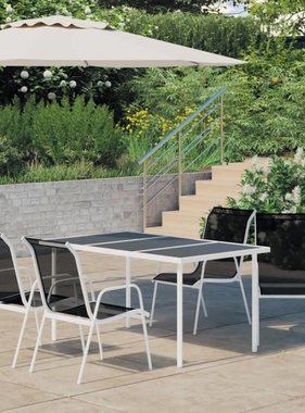 VidaXL 5-delige Tuinset staal zwart