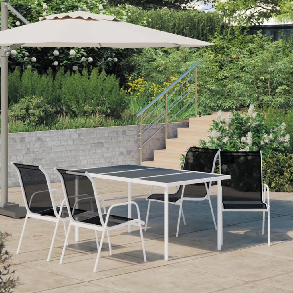 VidaXL 5-delige Tuinset staal zwart