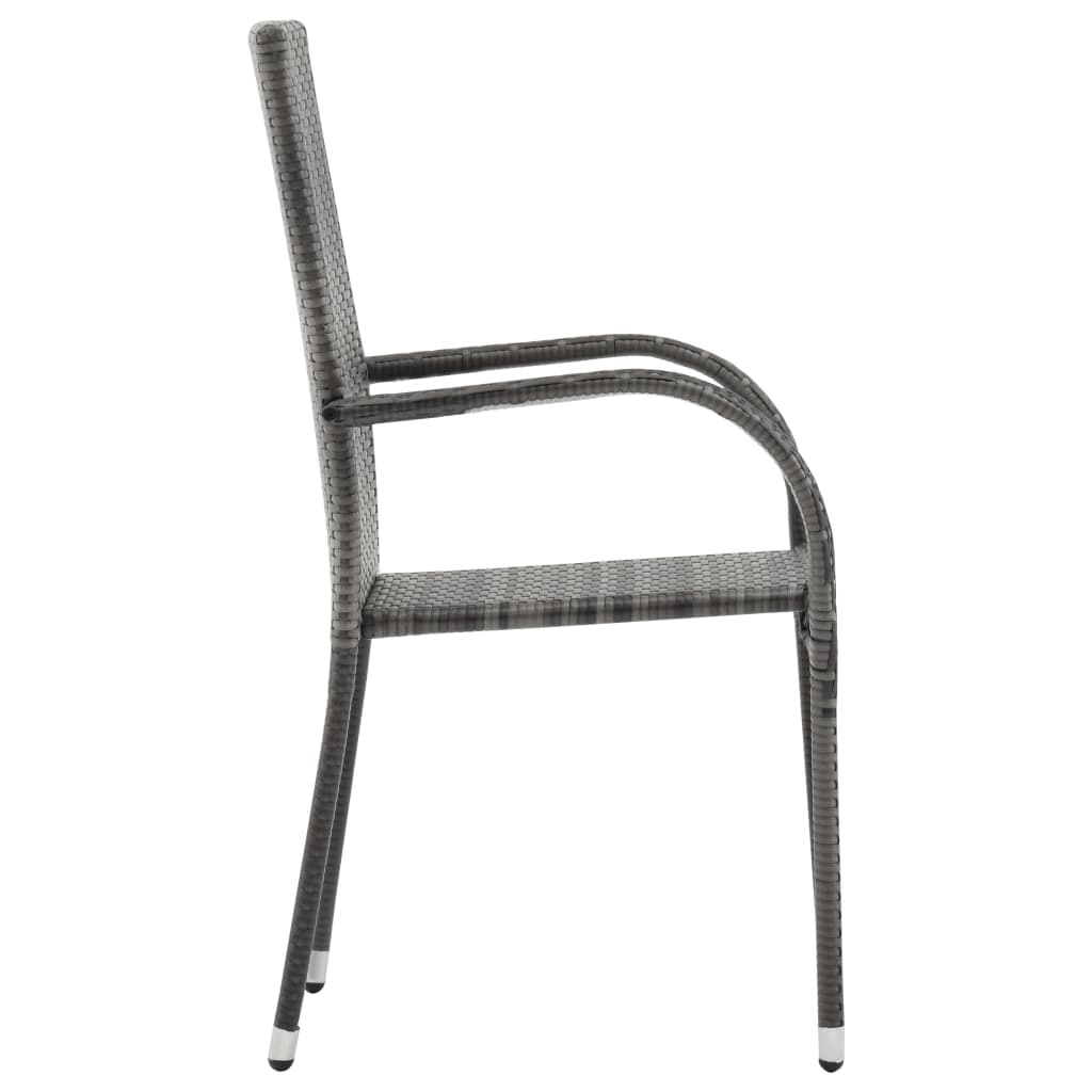 VidaXL 9-delige Tuinset poly rattan grijs