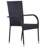 VidaXL 9-delige Tuinset poly rattan zwart