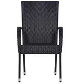 VidaXL 9-delige Tuinset poly rattan zwart